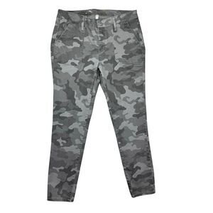 Seven7 Jeans Women's 10 Gray Camo Utility Ankle Skinny Pockets Causal Boho Pants